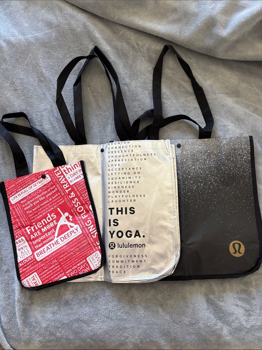 lululemon shopping bag tote bundle reusable